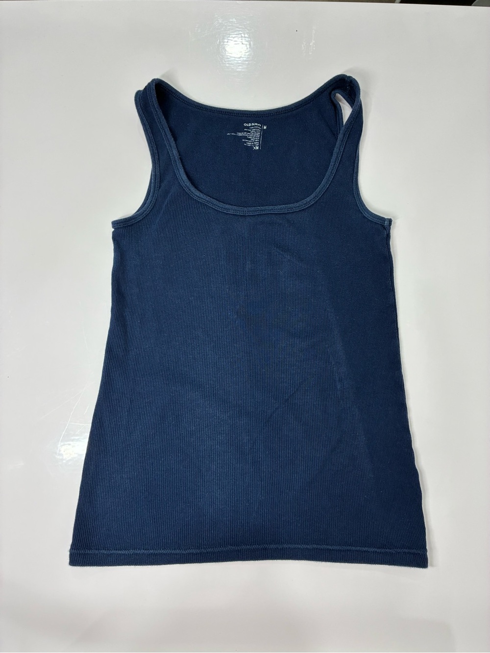 Old Navy 100% Cotton Navy Blue Cotton Tank Top - Women's Sleeveless